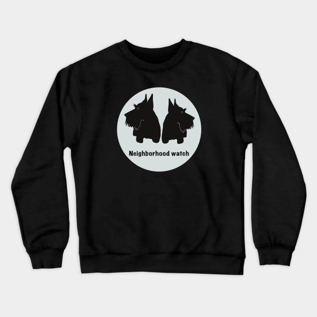 Scottie Dog Neighborhood Watch Crewneck Sweatshirt by Janpaints